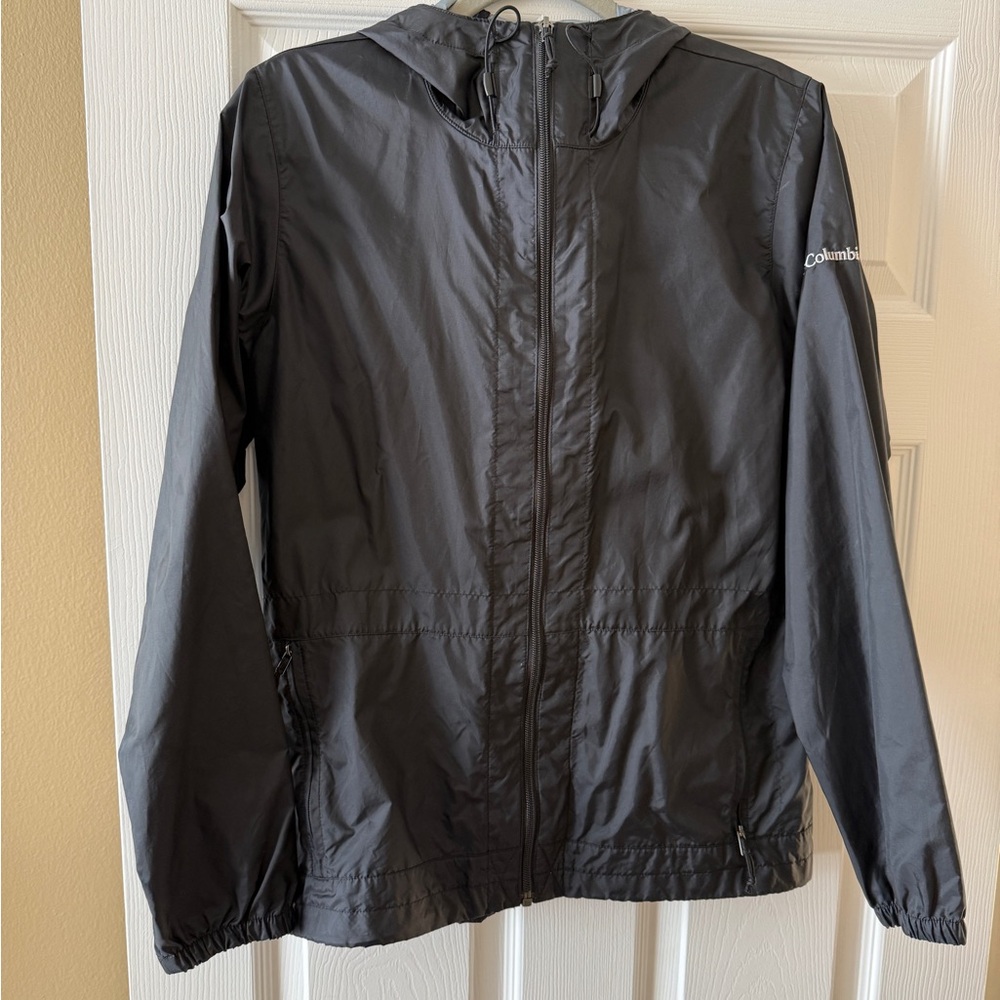 Columbia Black Hooded Windbreaker